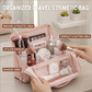 Stand up travel makeup bag set